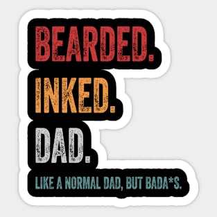 bearded inked dad Sticker